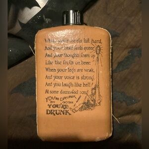 Vintage leather wrapped flask